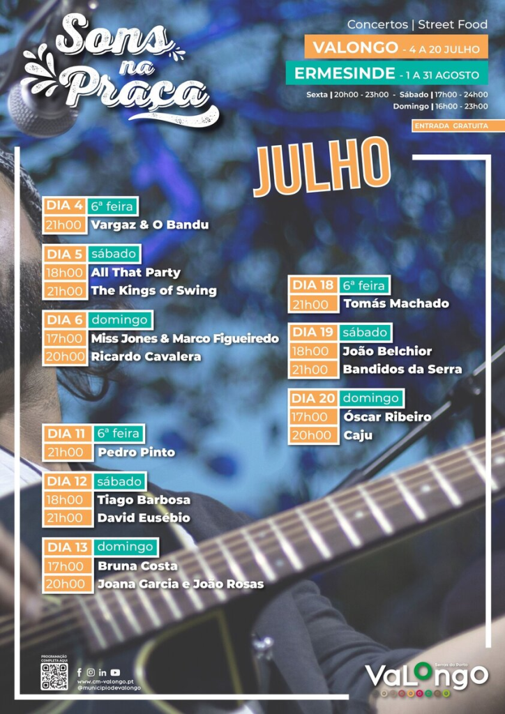 Sons na Praça anima Valongo e Ermesinde com música e street food